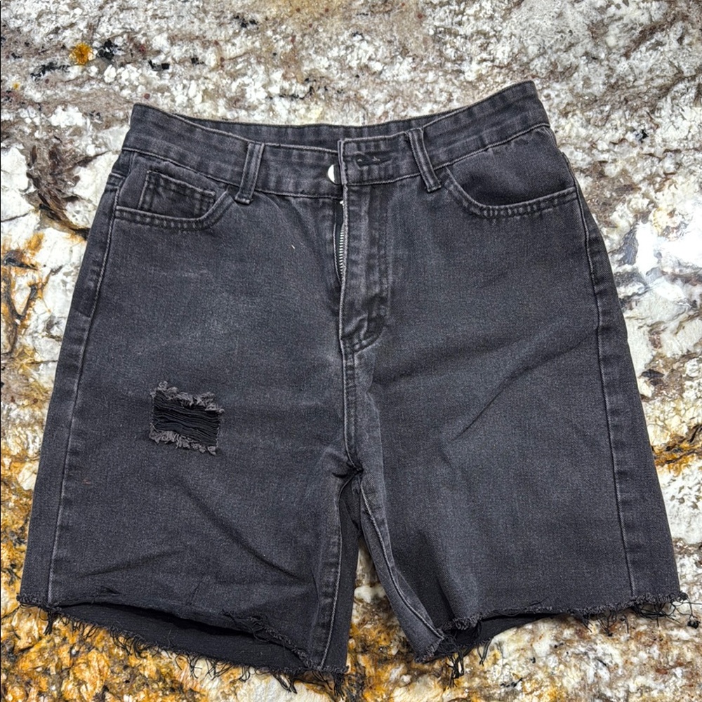 Women's Black Denim Shorts